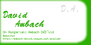 david ambach business card